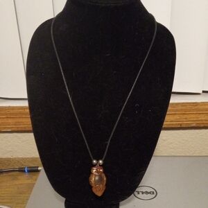Handcrafted Vintage Clay Owl Pendant Necklace